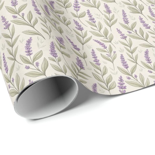 Chic Lavendel Print Wrapping Paper Roll Cadeaupapier (Rol Hoek)
