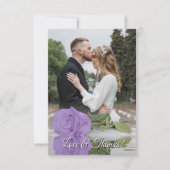 Chic Lavendel Roos Elegante Trouwfoto Overlay Bedankkaart (Voorkant)