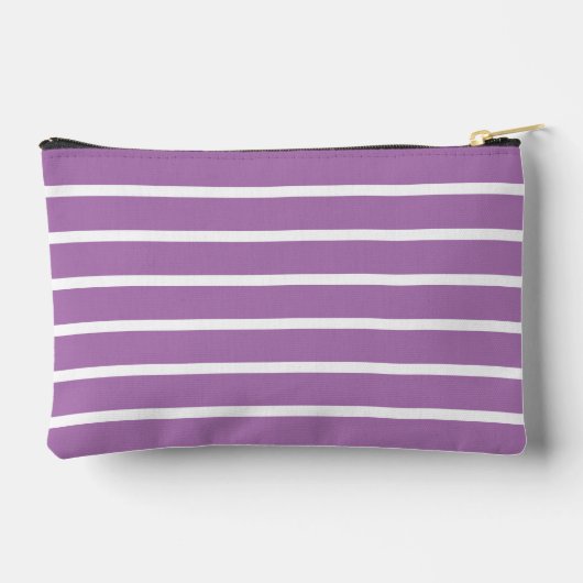 Chic Lavendel & White Stripe Travel & Make-up Bag Etui (Achterkant)