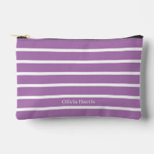 Chic Lavendel & White Stripe Travel & Make-up Bag