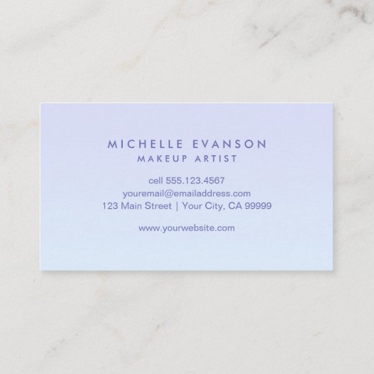 Chic Lavender Blue Gradient Patroon Visitekaartje (Achterkant)