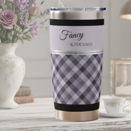 Chic Lavender Boutique Style Plaid Travel Cup Geïsoleerde Drinkbeker