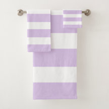 Chic Lavender en White Stripes Bath Towel Set