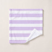 Chic Lavender en White Stripes Bath Towel Set Bad Handdoek (Wasdoekje)