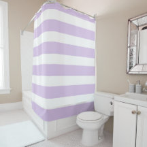 Chic Lavender en White Stripes Shower Curtain