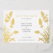 Chic Lavender Floral non-Photo Save the Date REAL Folie Uitnodiging (Voorkant)