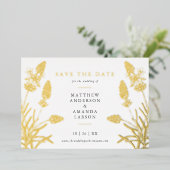 Chic Lavender Floral non-Photo Save the Date REAL Folie Uitnodiging (Staand Voorkant)