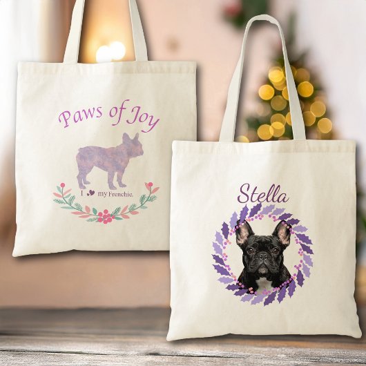 Chic Lavender French Bulldog | Custom Christmas Tote Bag