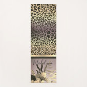 Chic Lavender Gold Leopard Safari Floral Yogamat (Voorkant)