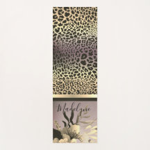 Chic Lavender Gold Leopard Safari Floral