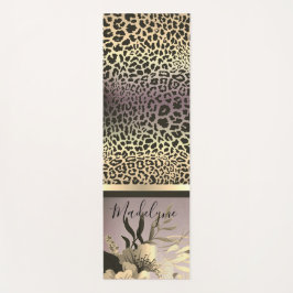 Chic Lavender Gold Leopard Safari Floral Yogamat