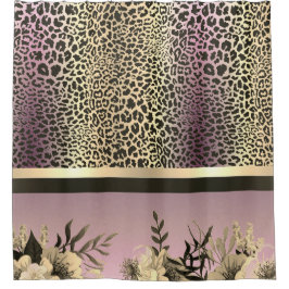 Chic Lavender Gold Safari Shower Curtain Douchegordijn
