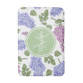 Chic Lavender Lila Floral Pastel Green Monogram Badmat (Voorkant Verticaal)