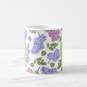 Chic Lavender Lila Floral Pastel Green Monogram Koffiemok (Center)