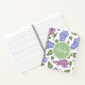 Chic Lavender Lila Floral Pastel Green Monogram Notitieboek (Binnen)