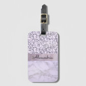 Chic Lavender Marble Bagagelabel (Voorkant (verticaal))