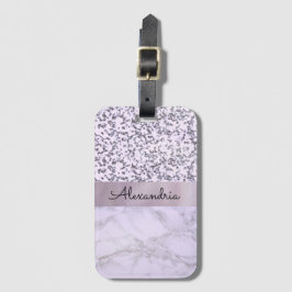 Chic Lavender Marble Bagagelabel