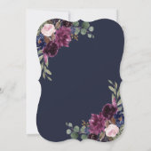 Chic Lavender Navy Blue Floral Bloom 50th Birthday Kaart (Achterkant)