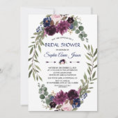 Chic Lavender Navy Blue Floral Bloom Vrijgezellenf Kaart (Voorkant)