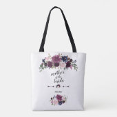 Chic Lavender Navy Blue Floral Moeder van de Bride Tote Bag (Achterkant)