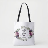 Chic Lavender Navy Blue Floral Moeder van de Groom Tote Bag (Voorkant)