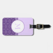 Chic Lavender Paars Custom Monogram Patroon Bagagelabel (Voorkant horizontaal)