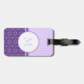 Chic Lavender Paars Custom Monogram Patroon Bagagelabel (Achterkant horizontaal)