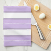 Chic Lavender Paars en White Stripes Pattern Theedoek (Quarter Fold)
