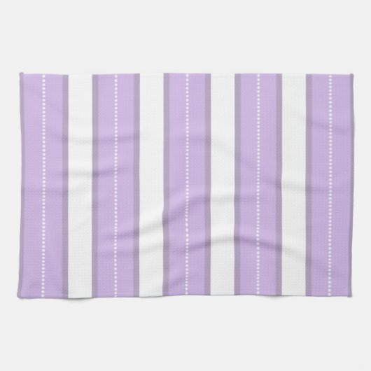 Chic Lavender Paars en White Stripes Pattern Theedoek (Horizontaal)