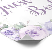 Chic Lavender Paarse Bloemen Quinceañera Gastenboe Poster (Hoek)