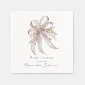Chic Lavender Ribbon bow baby shower Servet (Voorkant)