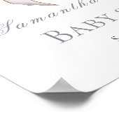 Chic Lavender Ribbon bow baby shower Welcome sign  Poster (Hoek)