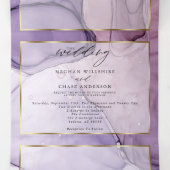 Chic Lavender Roos Abstract Ink Tri-Fold Invitatio Drieluik Uitnodiging (Binnenkant midden)