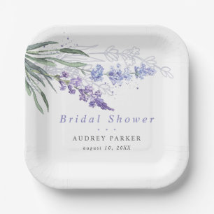 Chic Lavender Waterverf Floral Wedding Papieren Bordje