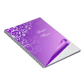 Chic Lavender & White Flourish Custom Notebook Notitieboek (Rechterzijde)