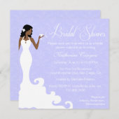 Chic Lavender Wine Damask Bridal Shower Invitation Kaart (Voorkant / Achterkant)