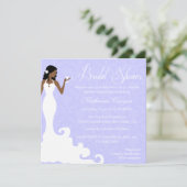 Chic Lavender Wine Damask Bridal Shower Invitation Kaart (Staand voorkant)