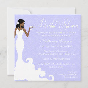 Chic Lavender Wine Damask Bridal Shower Invitation Kaart