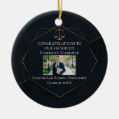 Chic Law School Foto Afstuderen Kerst Keramisch Ornament (Voorkant)