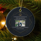 Chic Law School Foto Afstuderen Kerst Keramisch Ornament
