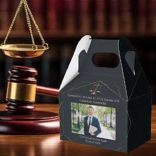 Chic Law School Foto Zwart Afstudeerfeest Bedankdoosjes