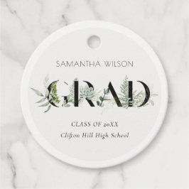 Chic Leafy Fern Succulent Green Foliage Afstuderen Bedankjes Labels