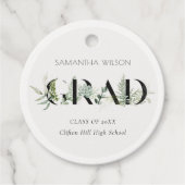 Chic Leafy Fern Succulent Green Foliage Afstuderen Bedankjes Labels (Voorkant)