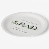 Chic Leafy Fern Succulent Green Foliage Afstuderen Papieren Bordje (Gekanteld)