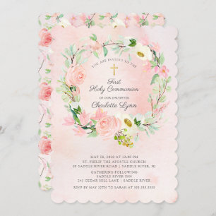Chic & legant Blush Pink Floral First Community Kaart