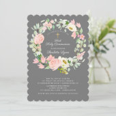 Chic & legant Blush Pink Floral First Community Kaart (Staand voorkant)