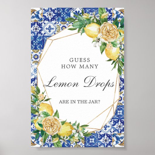 Chic Lemon Bloem Guess Lemon Drops in Pot Spel  Poster (Voorkant)
