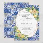 Chic Lemon Floral Greenery Geometric Vrijgezellenf Kaart (Voorkant / Achterkant)