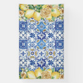 Chic Lemon Floral Meditteranean Mosaic Tegels Spandoek (Verticaal)