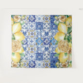 Chic Lemon Floral Meditteranean Mosaic Tegels Wandkleed (Voorkant (horizontaal))